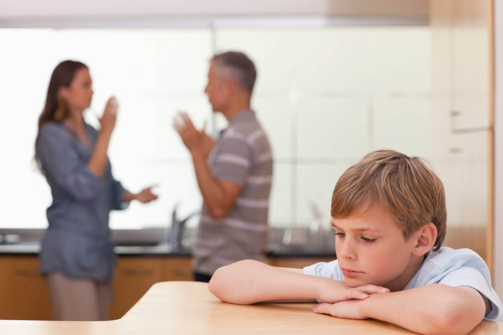 Couples argue over child custody during their divorce